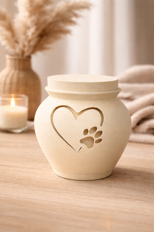 Urn met hart en pootje