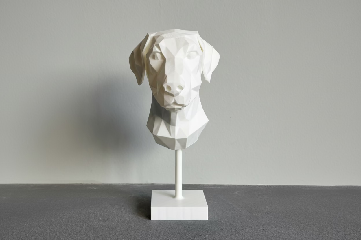 Honden buste op standaard